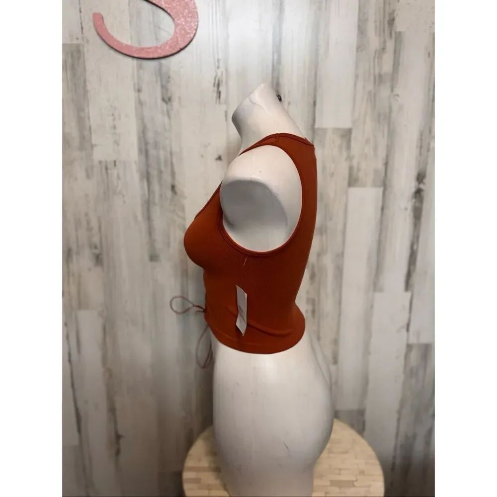 Forever 21 Rust Orange Lace-Up Front Tank Top Women’s Size S/M - Picture 2 of 8